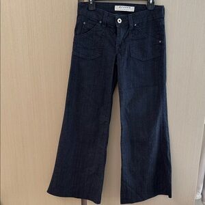 Hudson Jeans Women's Dark blue low rise Wide-Leg Denim